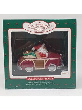 1987 Hallmark Santas Woody Ornament Collectors Series 9Th Here Comes Santa #D-10